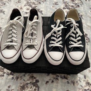 Converse All Stars Shoes 2 Pair Low Top Size 7 Women's